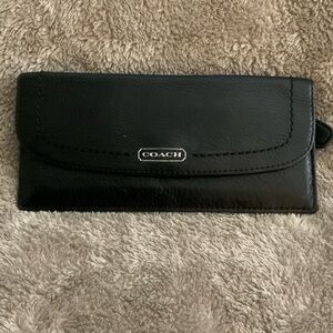 Coach Park Black Leather Soft Wallet